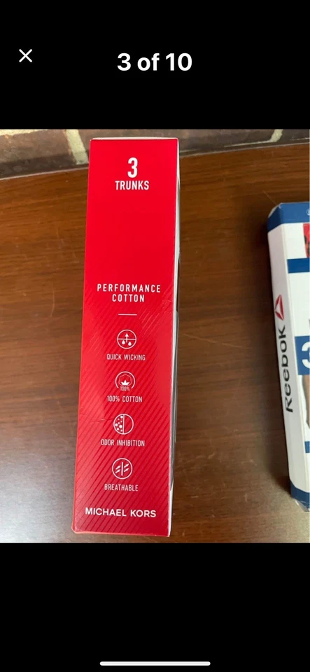 Michael Kors & Reebok 男式平角内裤 S 码 2 3 件装 6 件装 — 第 3/4 张图片