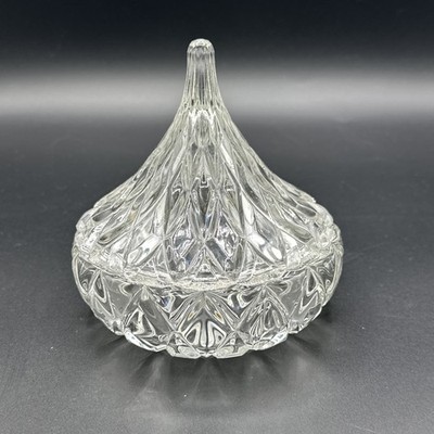 Vintage Hershey Kiss 1994 HFC Crystal Cut Glass Candy Dish