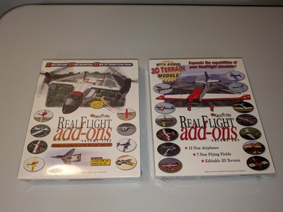 2 Great Planes Real Flight Add Ons Software CD Volume 1 & 5 Sealed Aviation