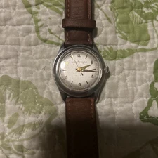 RUNS 1950s Girard Perregaux Stainless Gyromatic Watch 47AE 638 32mm Krementz