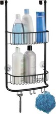 Over the Door Hanging Shower Basin Organizer, Matte Black