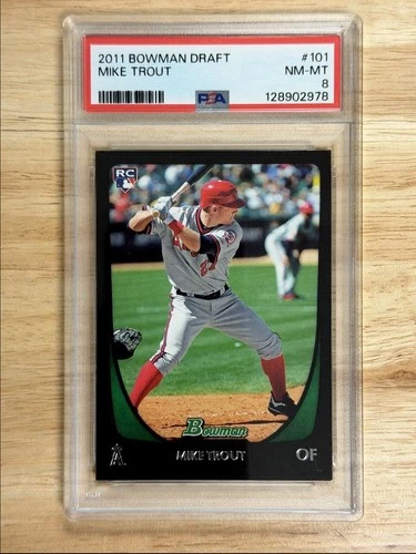 2011 Bowman Draft Picks & Prospects Mike Trout RC PSA 8 Los Angeles Angels #101