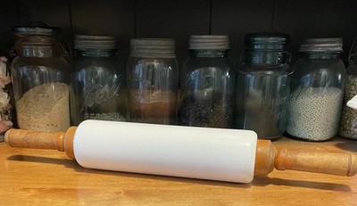 Antique 1921 Imperial Milk Glass Rolling Pin. Beautiful!