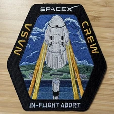Authentic SPACEX NASA CREW Dragon IN FLIGHT ABORT TEST Falcon 9 Mission Patch