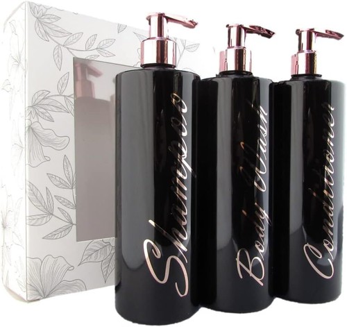 Mrs Hinch Inspired SET OF 3 Shampoo BodyWash Conditioner Silver Top Empty Bottle - Picture 19 of 25