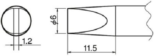 HAKKO 6 mm Straight Chisel Soldering Iron Tip - T20-D6 - Picture 1 of 2