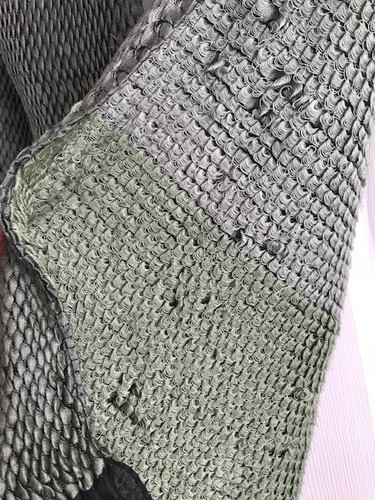 NWT Kashmir Loom Scarf, Honeycomb Pattern, Wool & Silk, Green, 12" x 58", Fab! - Picture 8 of 8
