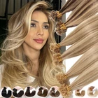 Nail Keratin 200S 100% Human Hair Extensions Remy Hair Russian Pre Bonded U-Tip