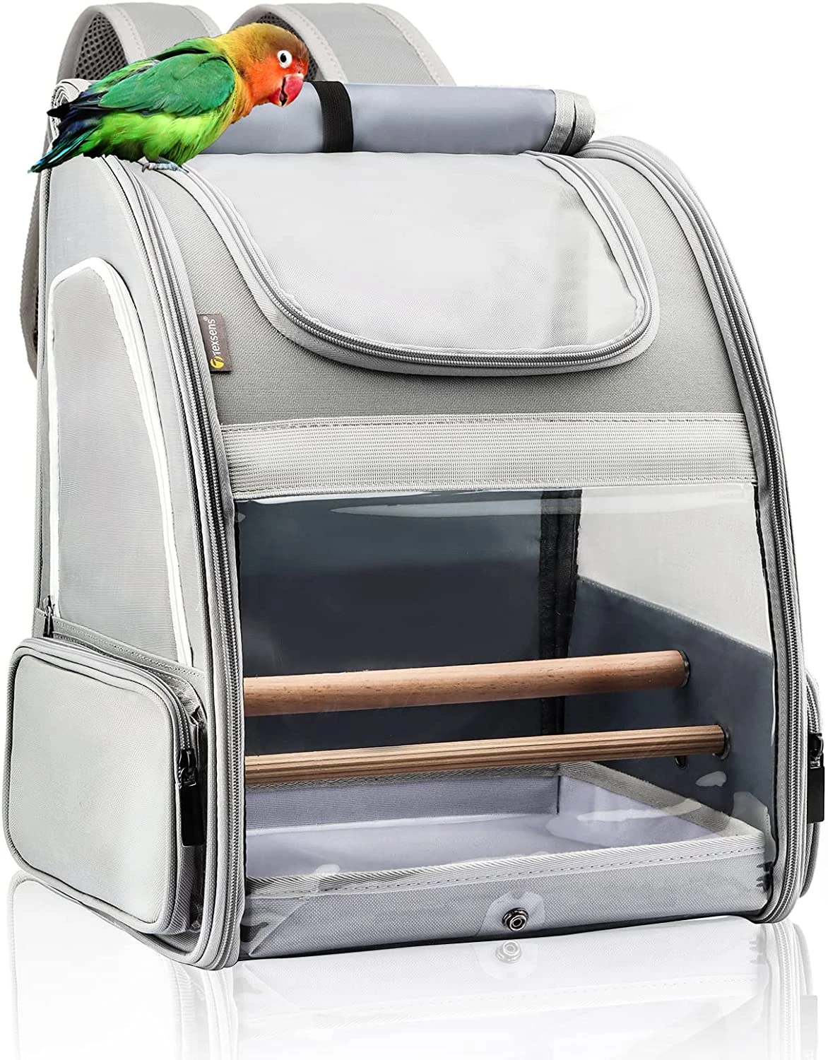Bird Carrier Backpack - Pet Parrot Travel Cage Tray and Standing Breathable New