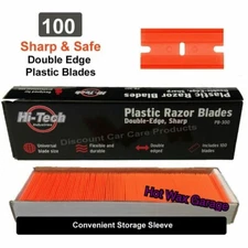 Plastic Scraper Blades 100 Double Edge Plastic Razor Blades In Storage Box 