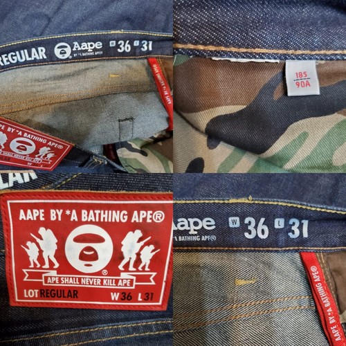 AAPE By A BATHING APE Herren Denim Jeans Größe XL W 36 x L 31 Blau Selvedge - Bild 21 von 22