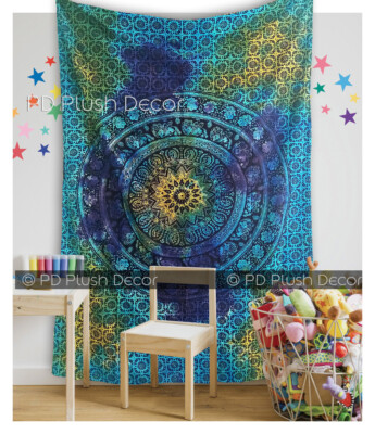Elephant Trippy tapestry Tie Dye Bohemian Table Cover Tapestries Boho Sofa Throw