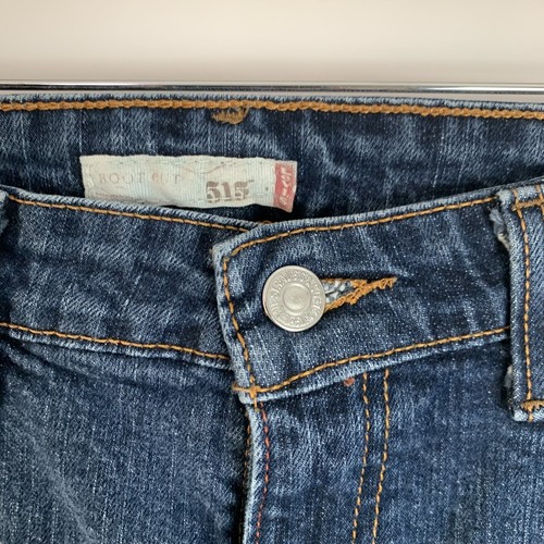Levis 515 Boot Cut Jeans Womens 10 Stretch Denim Blue Dark Wash 28" Inseam - Picture 3 of 6