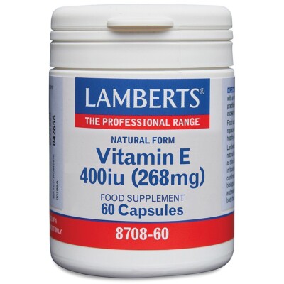 Lamberts Natural Vitamin E 400iu Capsules (60) BBE 04/2027