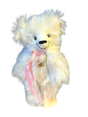 Original Grisly Teddy weiß Mohair Collection L 14 cm Teddybär Bär Germany 48330