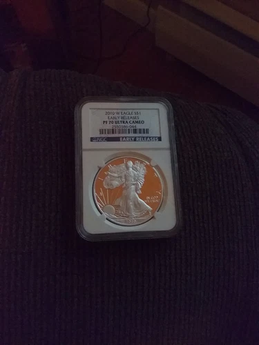 2010 W Proof Silver Eagle $1, NGC PF70 Ultra Cameo, Early Releases Label