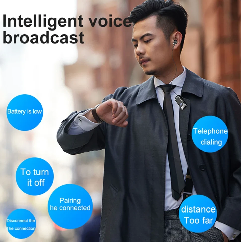 AURICOLARE CUFFIA BLUETOOTH RETRATTILE WIRELESS CLIP VIBRAZIONE iOS ANDROID K55 - Immagine 3 di 4