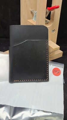 Genuine Leather Hand Made,hand stitched,  minimalist wallet, new,vertical #147