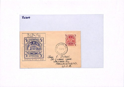 AUSTRALIA KGVI 1949 FDC 5s HIGH VALUE St Kilda ILLUSTRATED First Day Cover YM204 - Picture 8 of 9