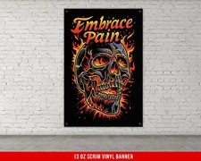 Motivational Fitness Banner - Embrace Pain Wall Art for Home Gym