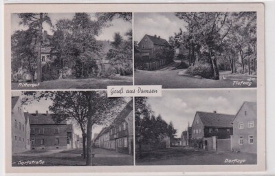 17047 Mehrbild Ak Gruß aus Domsen Rittergut, Tiefweg, Dorfstraße usw. um 1940