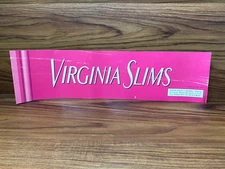 Philip Morris VIRGINIA SLIMS Cigarettes 22.5" x 6" Plastic Advertising Sign Pink