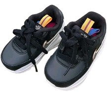 Nike Air Max 90 LTR SE 4C Toddler baby trainers shoes Pewter Black White sole