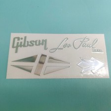 1Pcs GIBSON LES PAUL Electric Guitar Headstock SelfAdhesive Metal Sticker Silver