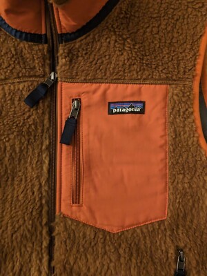 PATAGONIA NEWMARK RETRO X BROWN High Pile FLEECE VEST M Full Zip