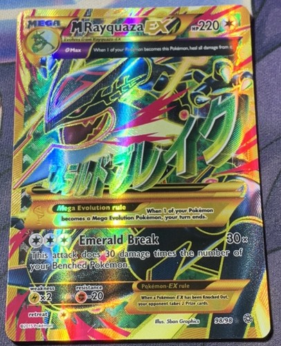 2015 Pokemon Mega Rayquaza EX Full Art 98/98 XY Ancient Origins NM Condition - 第 1/2 張圖片