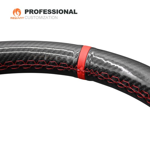 PU Carbon Fiber Suede Steering Wheel Cover for Seat Leon Ibiza Alhambra Arona - Bild 5 von 9