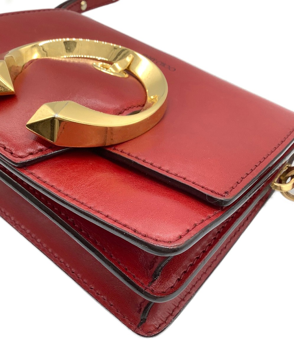 JIMMY CHOO Madeline Shoulder Bag S red x gold | eBay