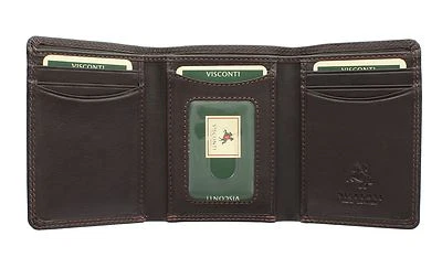 Visconti Heritage Collection COMPTON Leather Tri-Fold Wallet RFID blocking HT18