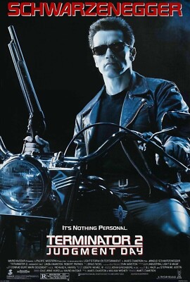 TERMINATOR 2 ORIGINAL ROLLED 27x40 MOVIE POSTER SCHWARZENEGGER 1991 JUDGMENT DAY