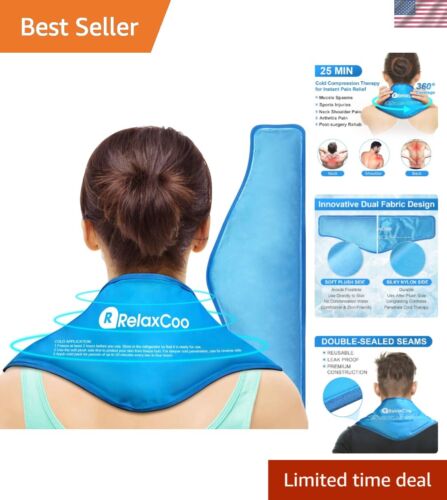 Neck Ice Pack Wrap, Reusable Gel Ice Pack for Neck Shoulders, Cold Compress T...