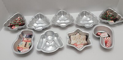 Wilton Singles 5 Christmas Trees, Angel, Snowman, Snowflake, Candy Cane Lot of 9