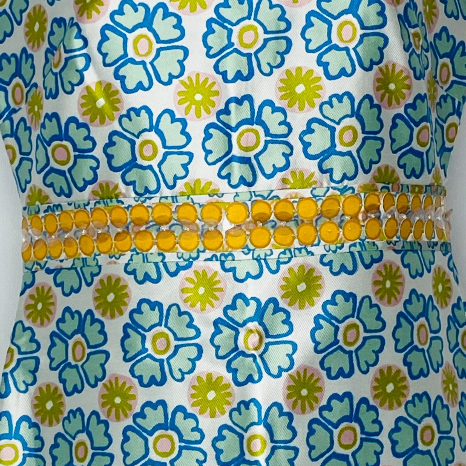 Abito Tory Burch Annette in seta edizione limitata David Hicks floreale taglia 2 nuovo $498