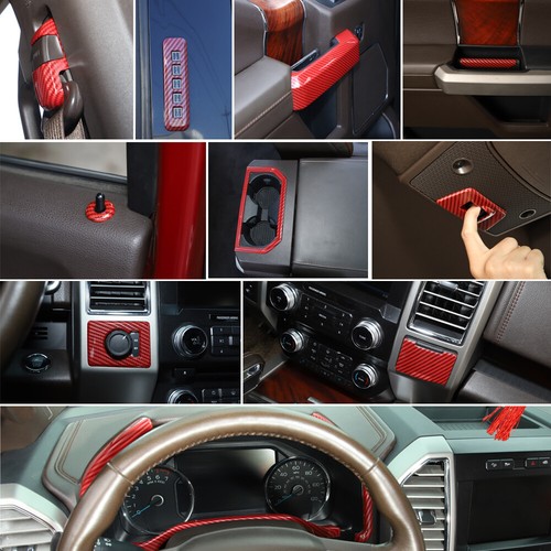 Red Carbon Fiber Interior Trim Kit – Full Set For Ford Mustang 2015+ (Accessories) 3 thumbnail image