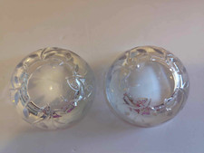 Vintage Domed Magnifying Glass Paper Weight 3" Diameter Clear 2pc set