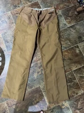 Mount'N Prairie Hunting Bush Field Pants 34x31 Brown Canvas Waterproof Nylon