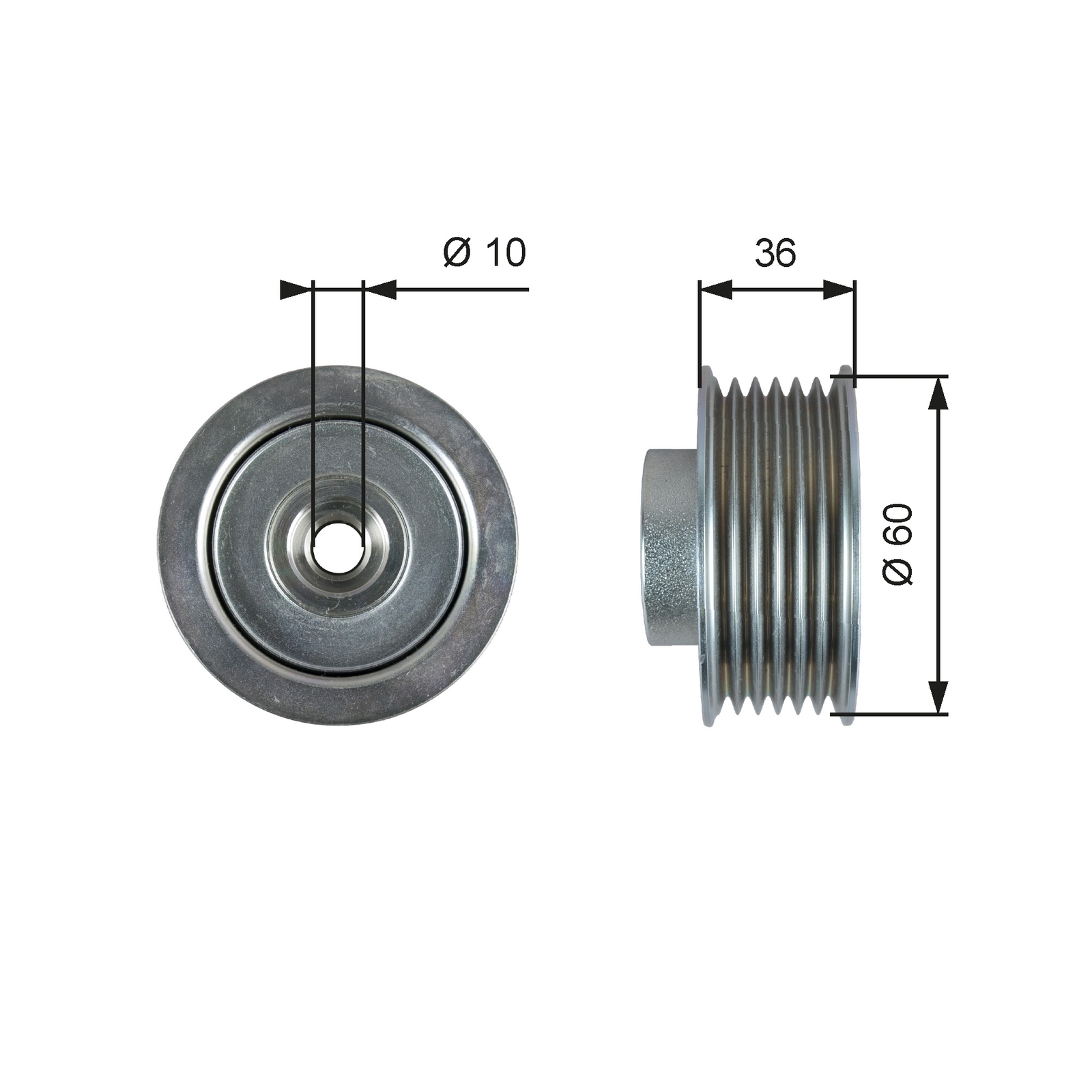 GATES T36753 Deflection/Guide Pulley, V-ribbed belt for SUZUKI