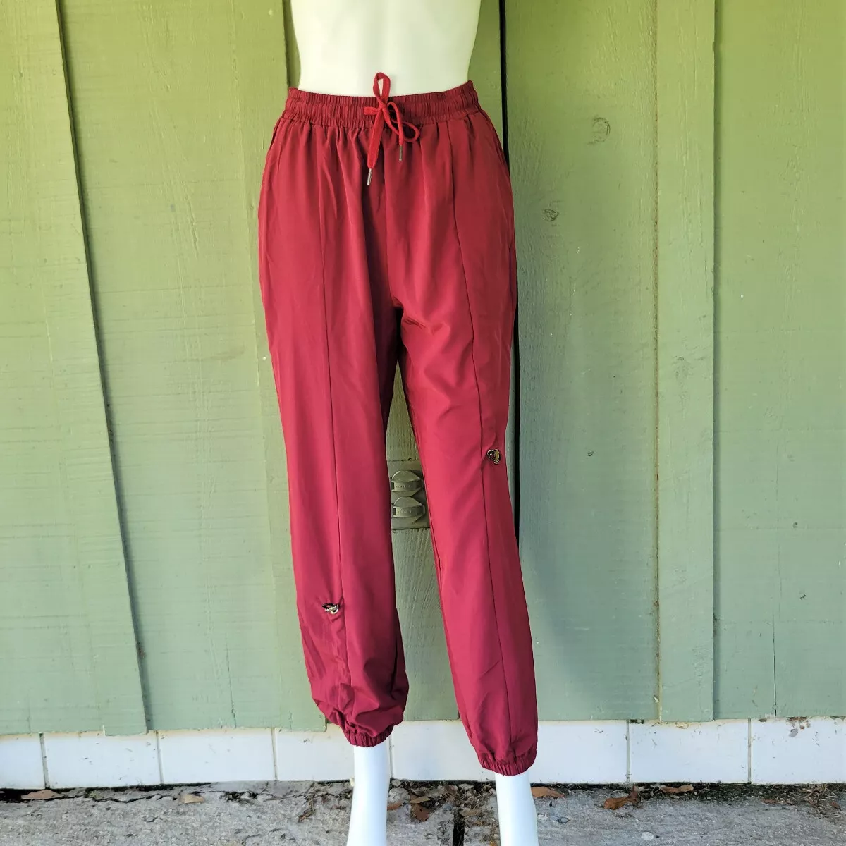 NWT HALARA Wine Drawstring Pockets Joggers Yoga Silky Pants Small S