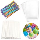 Lollipop Cake Pop Treat Bag Set Including 100pcs Parcel Bags Papery Treat Sti.