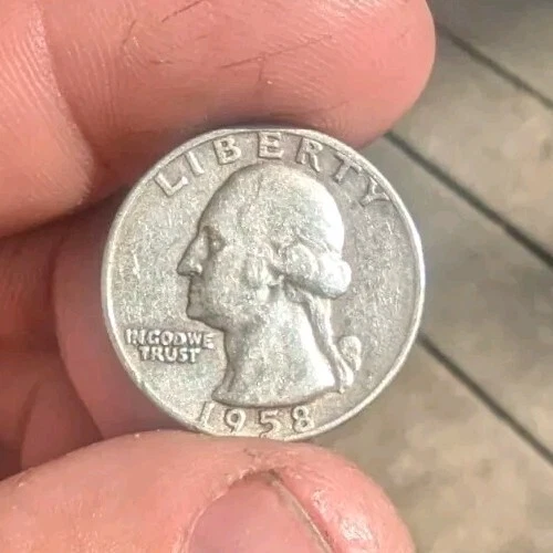 1958 D Washington Quarter AG About Good 90% Silver 25c US Coin Collectible