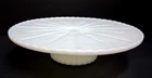VTG Anchor Hocking White Milk Glass Pedestal Cake Stand Starburst 10" x 2.5" T