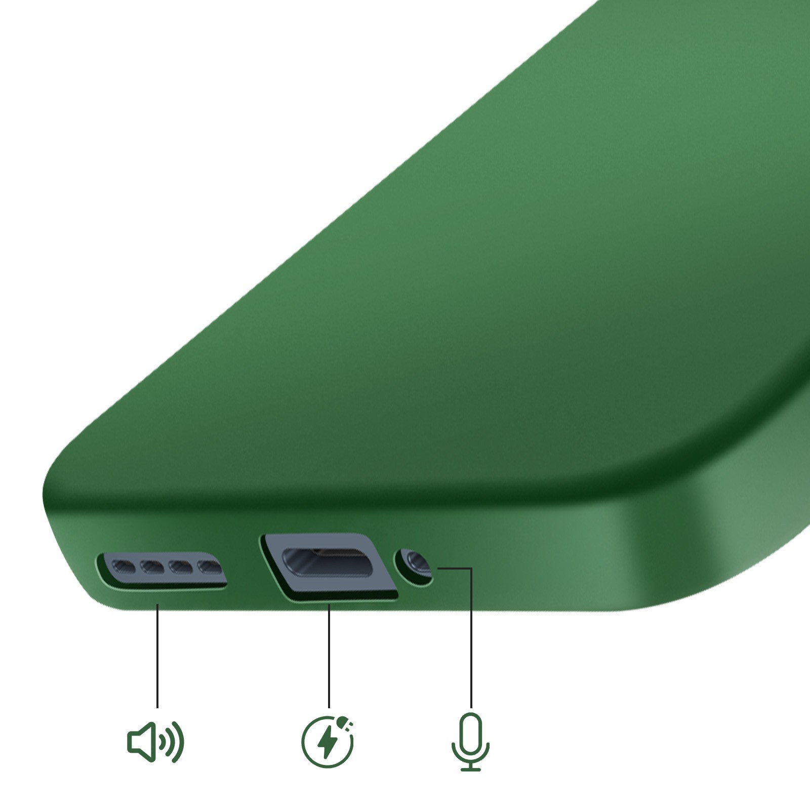 Housse en silicone pour 16 Pro Avizar Vert avec finition soft touch - 4