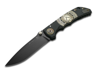 Spartan Blades Harsey Folder SF5 Black Gold Shield Titanium MagnaCut Knife