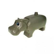 1x Lego Duplo Animal Hippo Dark Gray Large Zoo Safari 2257c01pb01
