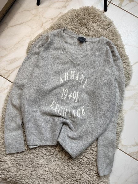 Women Armani Exchange Sweater Grey Cotton L