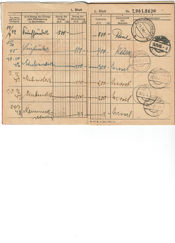 Deutsches Reich Königsberg 1942 Postsparbuch | eBay.de